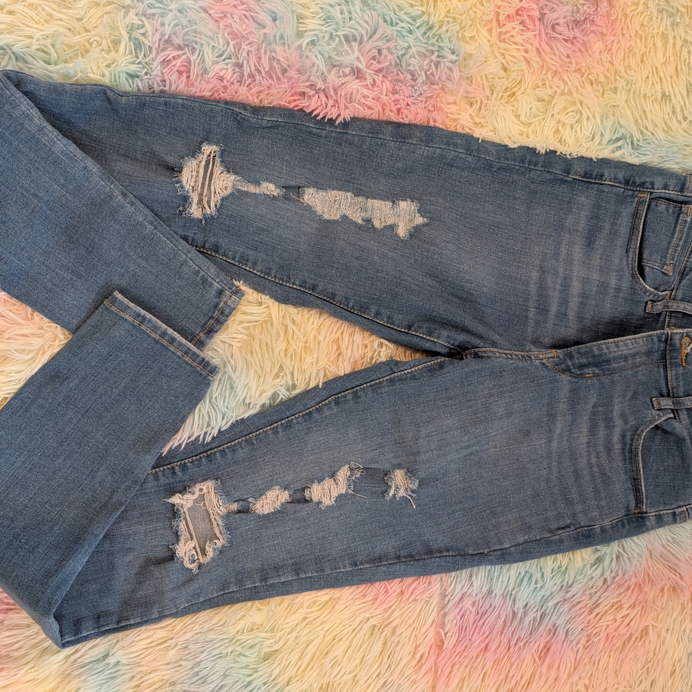 Levi's Light Blue Distressed Skinny Jeans